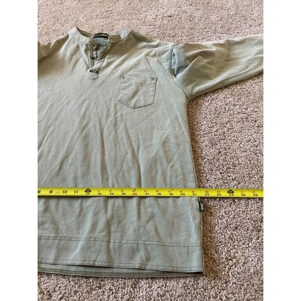 VTG Jeep Men's Green Long‎ Sleeve Size Large 90s Collared Winter